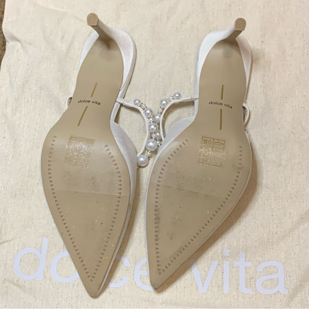 Dolce Vita Kanika Pearl Mid Heels Vanilla Pearls Wedding Bride Size 8 $150.00 - Picture 16 of 16